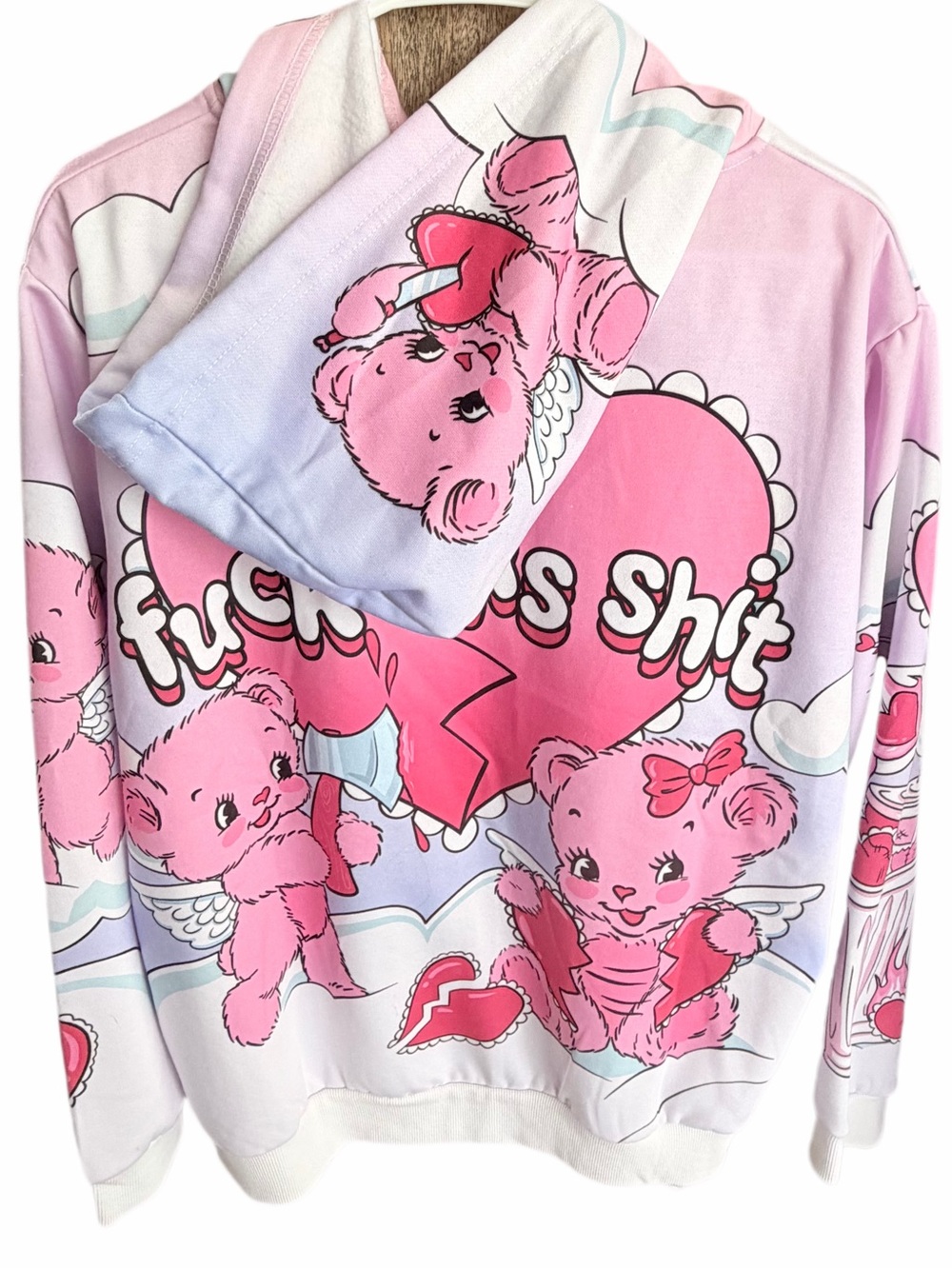 Sugar Thrillz Pink Cupid Bear Zip Hoodie - Picture 3 of 6